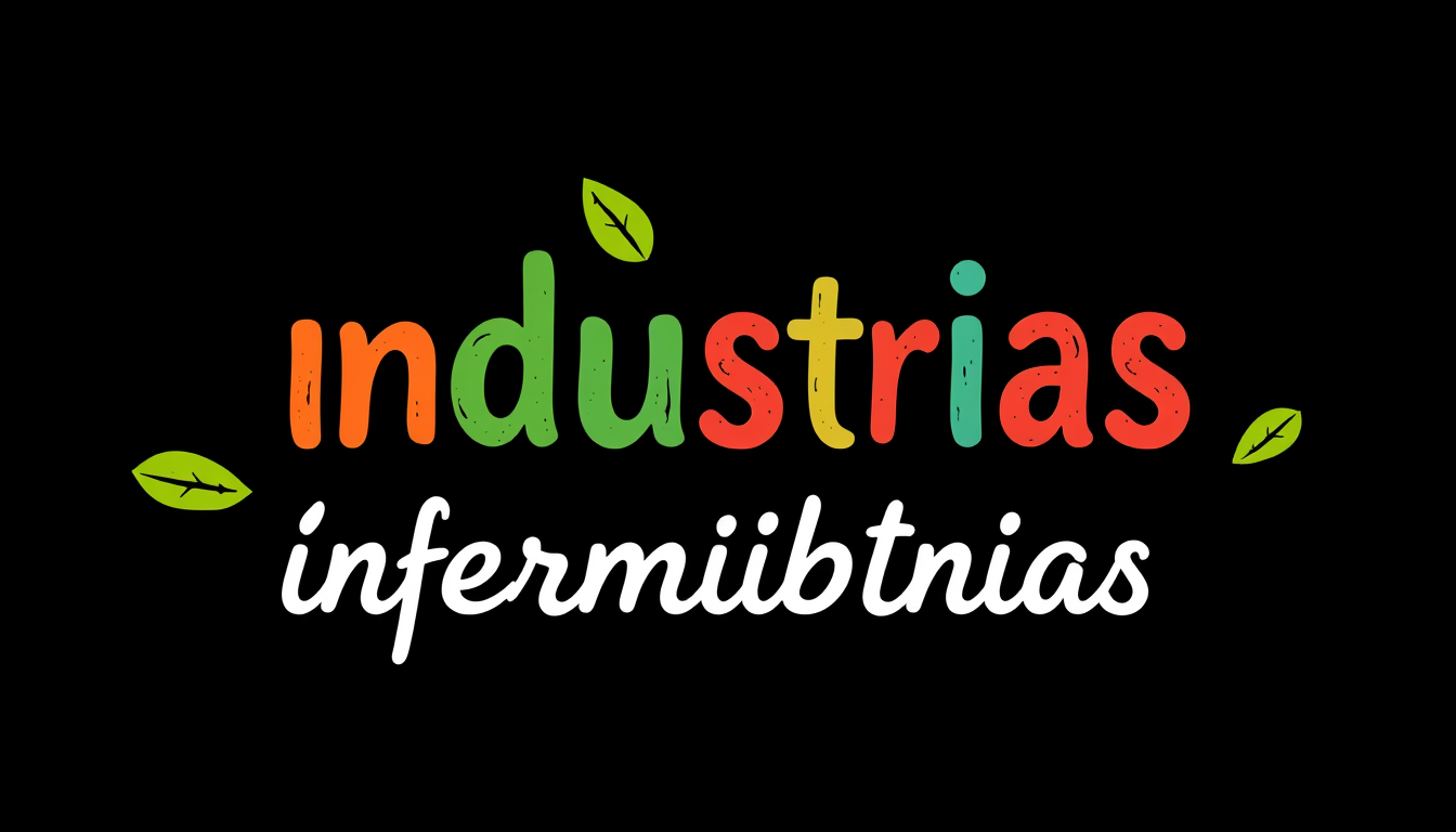 Main art studio: creame una imagen de un logo que diga industrias alimentarias fondo negro con letras de color q le quede en español