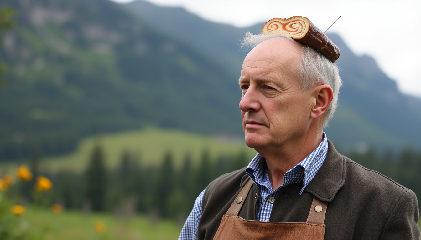 Main art studio: friedrich merz mit roulade auf dem kopf