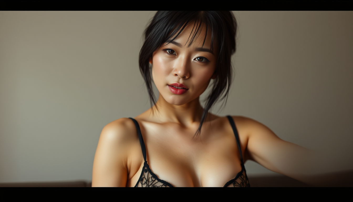 Main art studio: femme japonaise qui se fait sexer par un homme noir