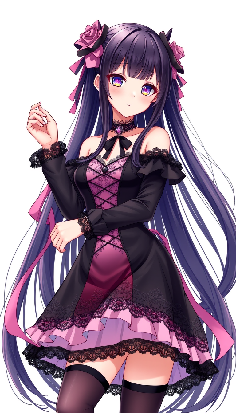 Anime idea: anime style, vibrant colors, expressive eyes, adult woman, 22 years old, mature feminine appearance, mature facial features, adult proportions, elegan