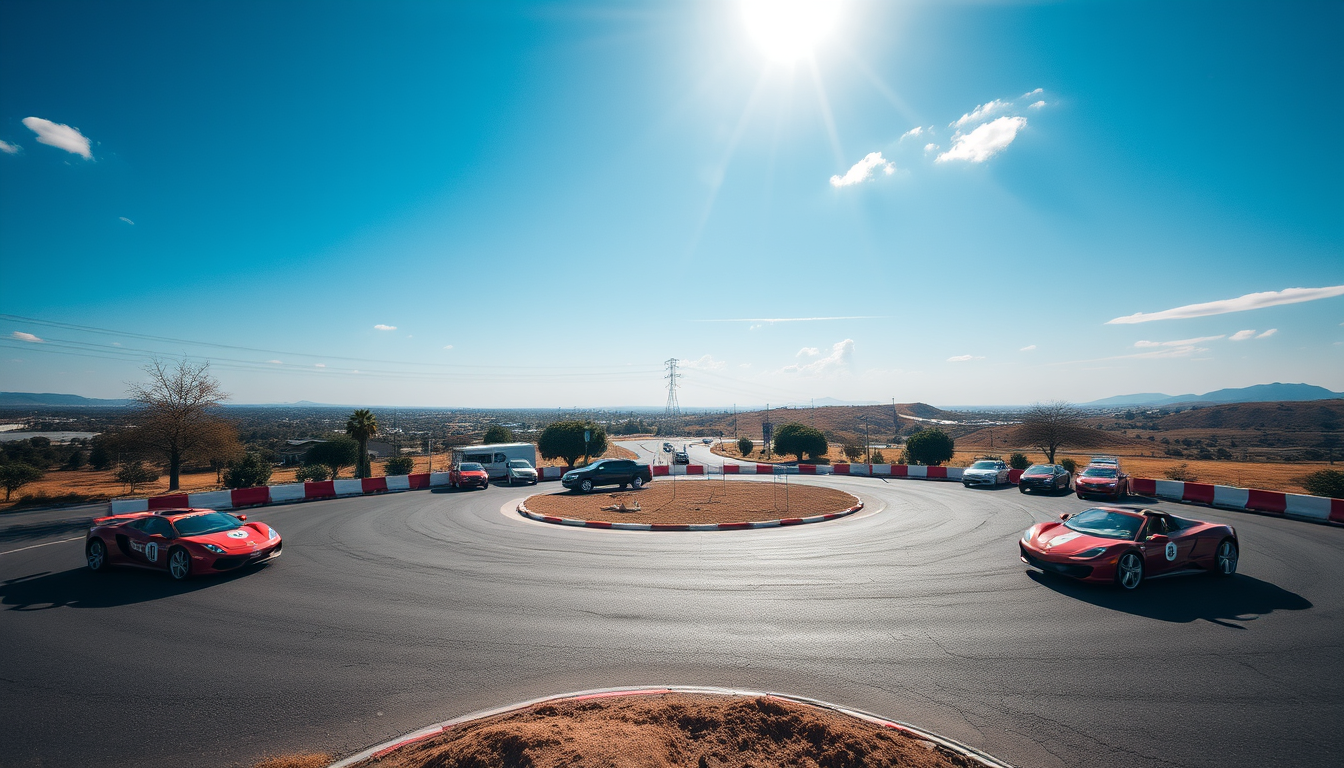 Main art studio: circuito de coches top-down sin los coches