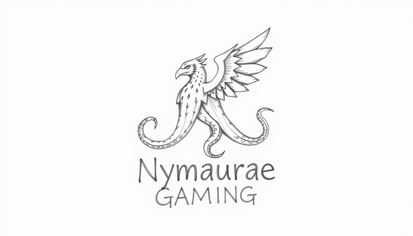 Main art studio: Rough pencil sketch of a gaming logo concept: a mythical hybrid creature combining a griffin and an octopus. Griffin head and wings, octopus tentacles