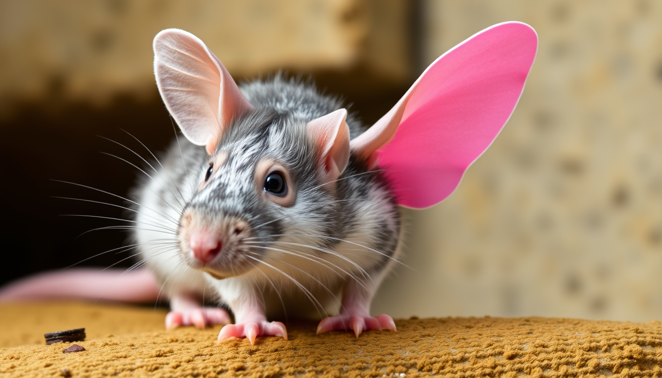 Main art studio: a rat with pink wings