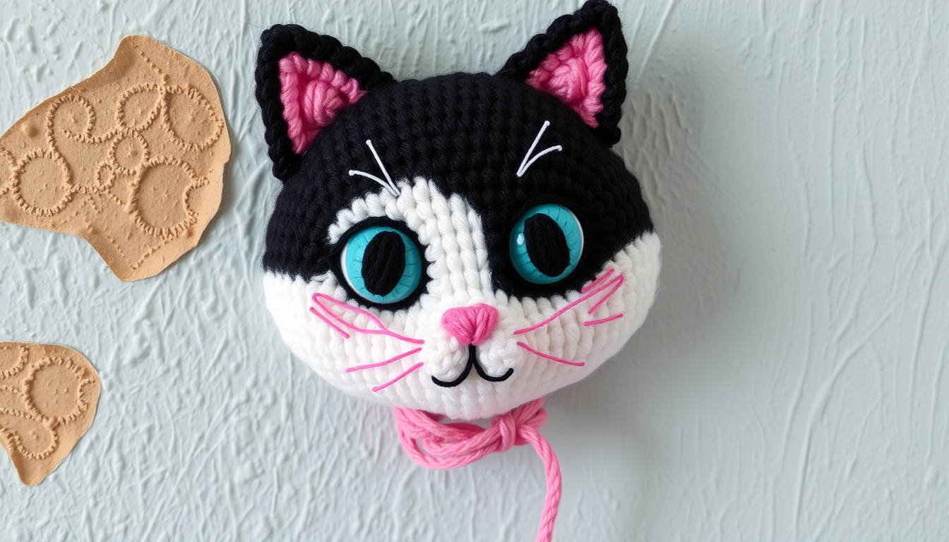 Main art studio: Femme chat d'animé accroché au mur avec des corde