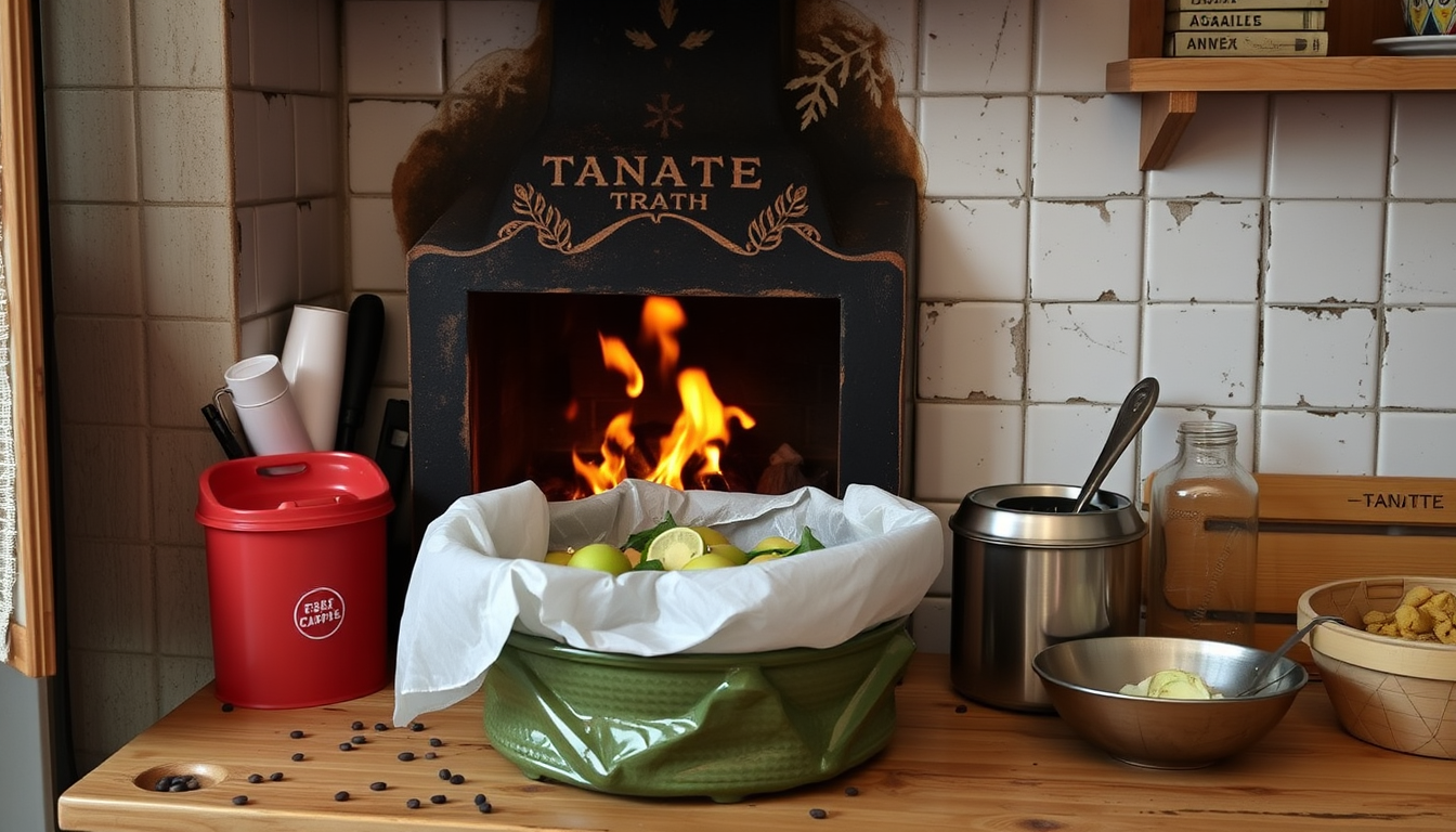 Main art studio: Tanata Trash kocht in der küche angezogen