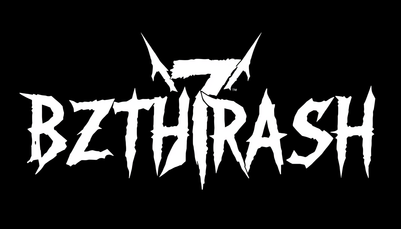 Logo idea created from the prompt: logo design, clean minimal mark, bold simple shapes, balanced composition, BZTHRASH / thrash punk brutal, avec des lettres déchirées, une es