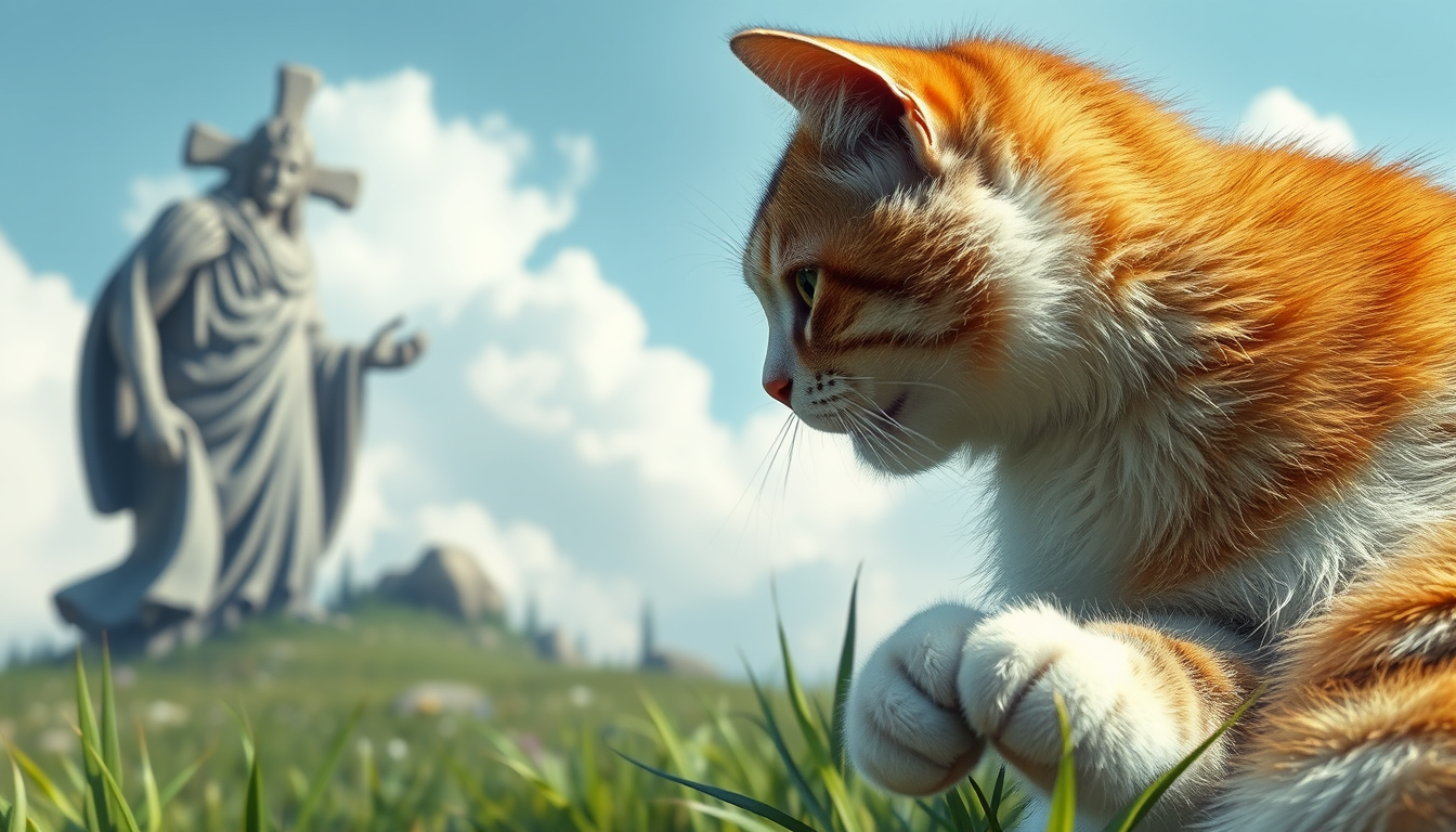 Main art studio: God vs cat