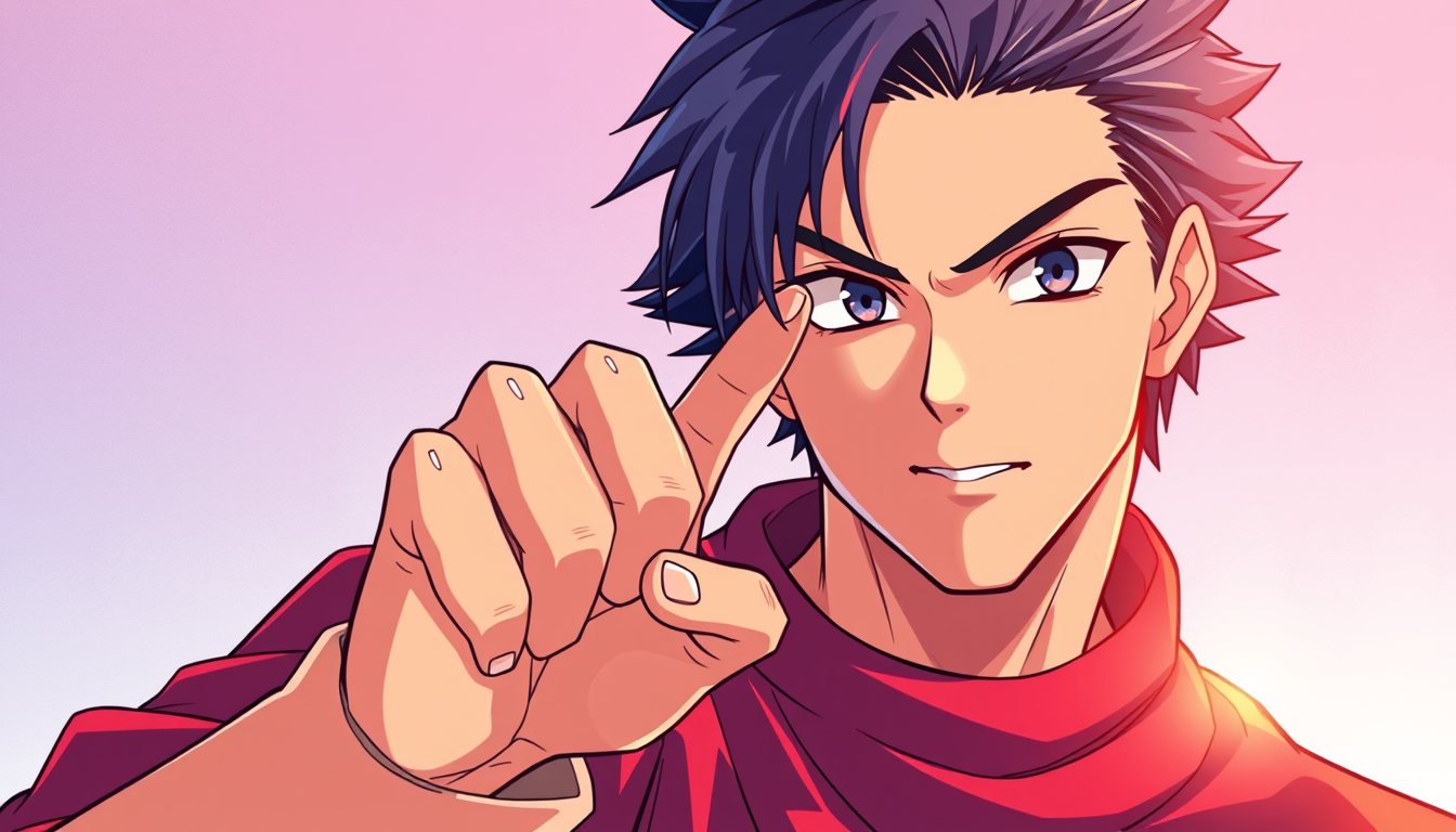 Anime idea: anime style, vibrant colors, expressive eyes, Zeichne einen jungen attraktiven gut trainierten hübschen Mann, der seiner bildhübschen Waifu die Hand u