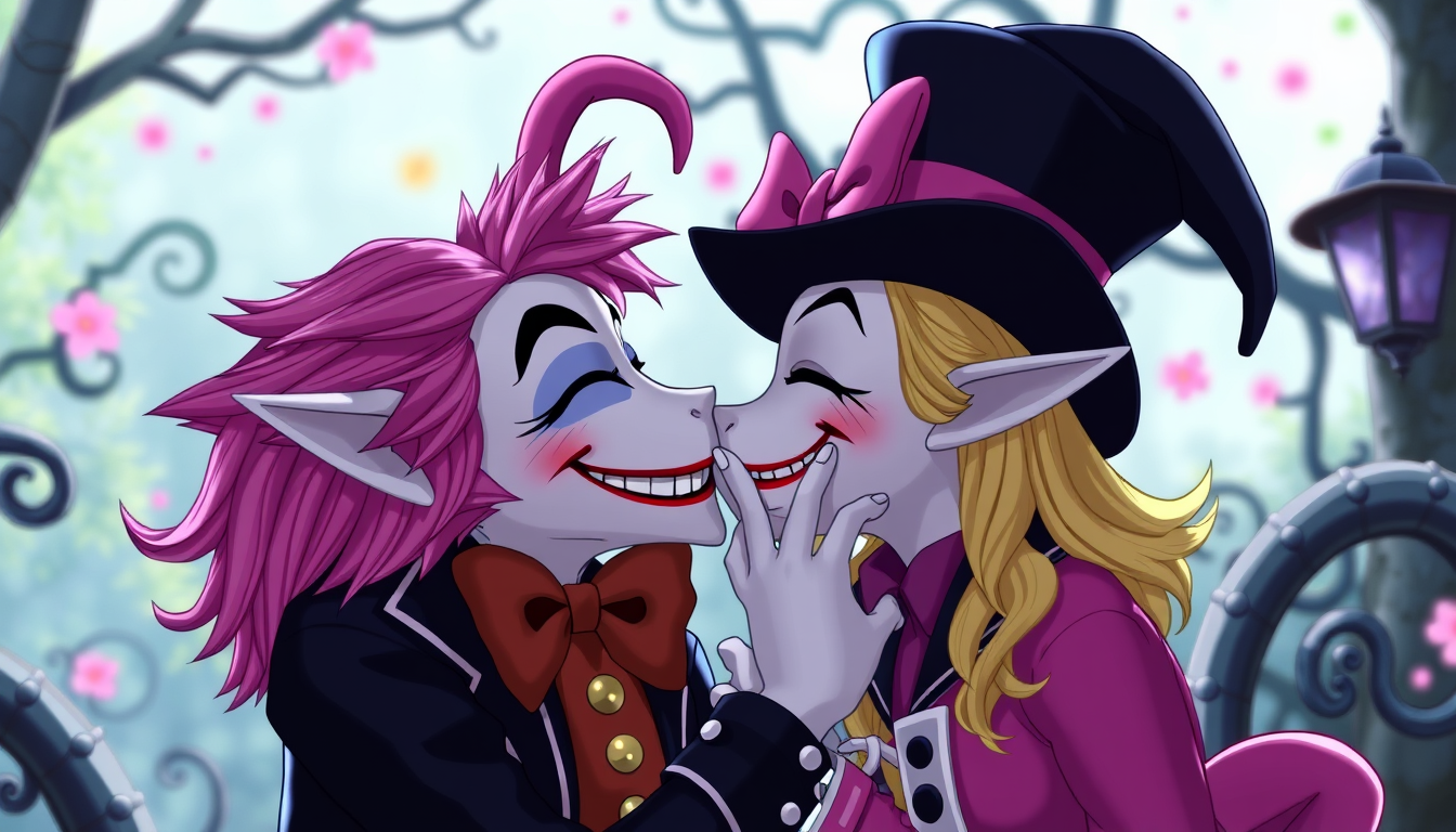 Main art studio: Max Hatter And Pink From Descendants Wicked Wonderland Kissing (NOT ANIME!)