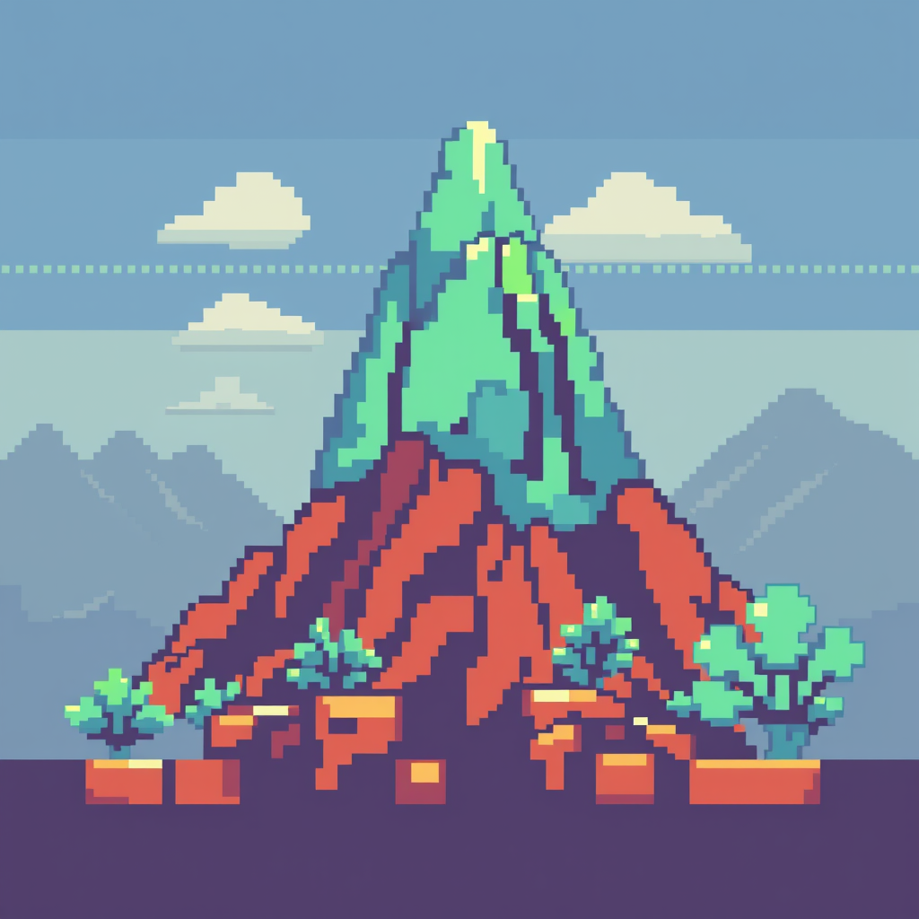 Sprite idea created from the prompt: pixel art game sprite, clean pixel grid, retro 16-bit palette, 16x16 pixel art vulkan , game-ready sprite sheet