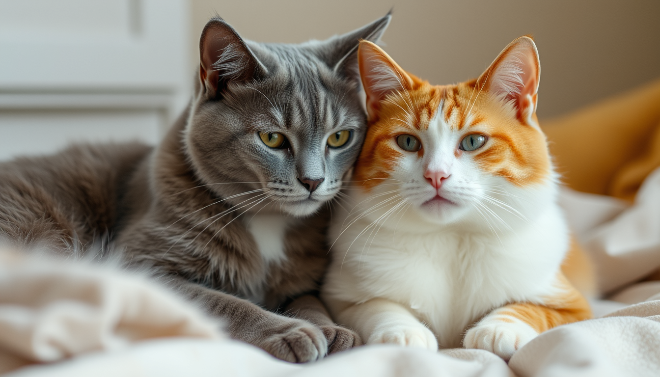 Main art studio: Have a grey cat with kind of white on his belly, marrying a white cat, and the ginger cat is right there with a tear going down his eyes Doja Cat is t