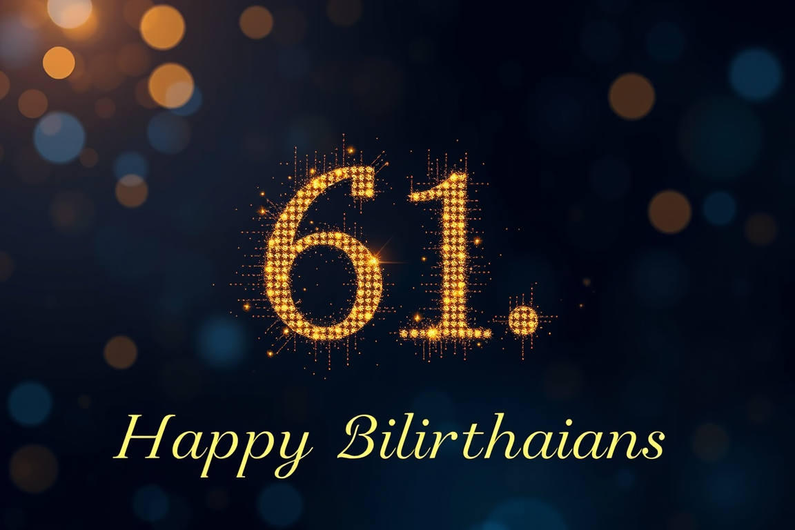 Main art studio: Gestalte eine außergewöhnlich hochwertige, stilvolle und originelle Geburtstagsgrußgrafik zum 61. Geburtstag eines langjährigen Freundes, Nachbarn und