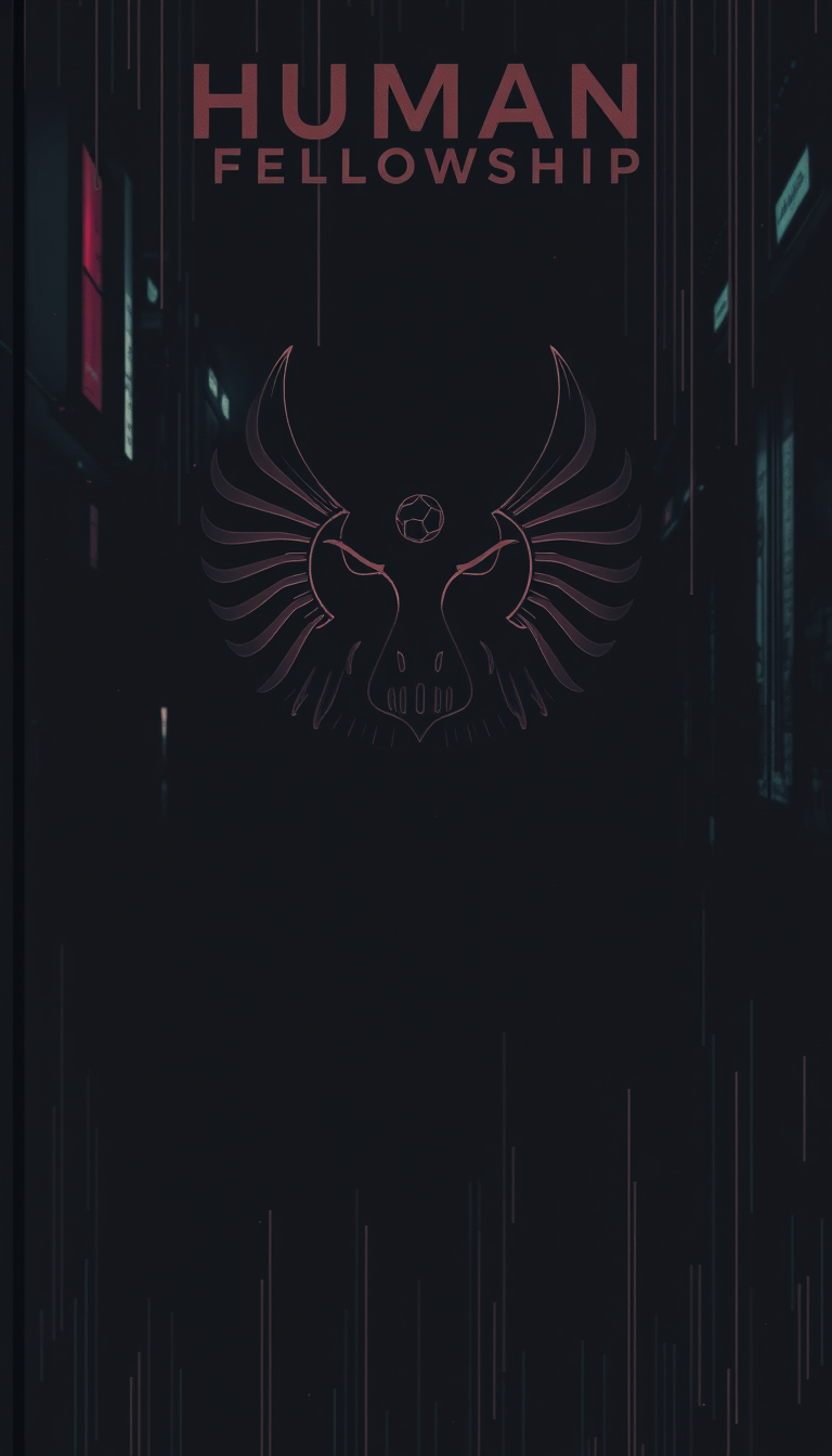 Main art studio: I need the front cover of a personnel file using the company name Human Fellowship this can be in a cyberpunk style format, please keep th colour tone
