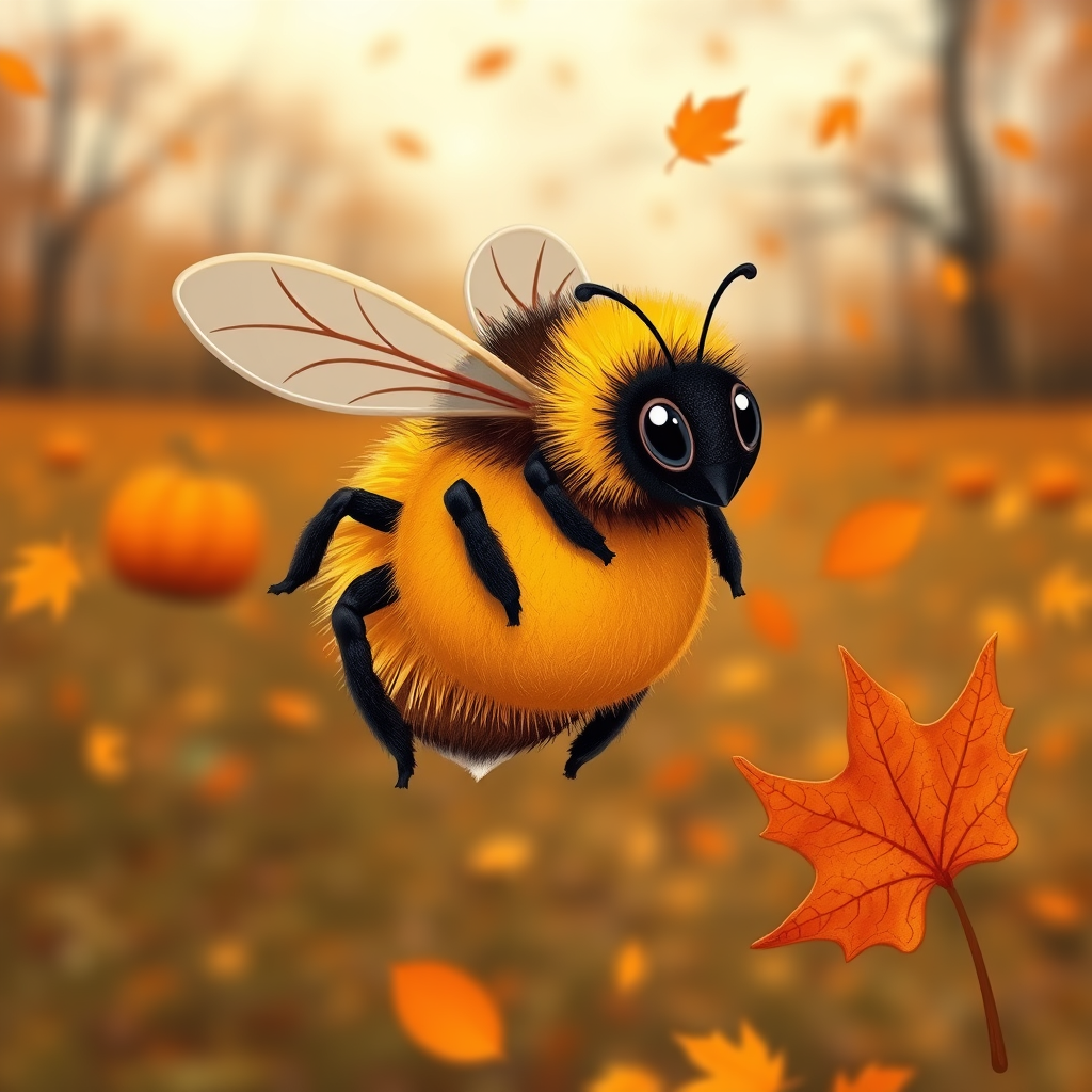 Main art studio: a sweet bumblebee with an october theme in the fall