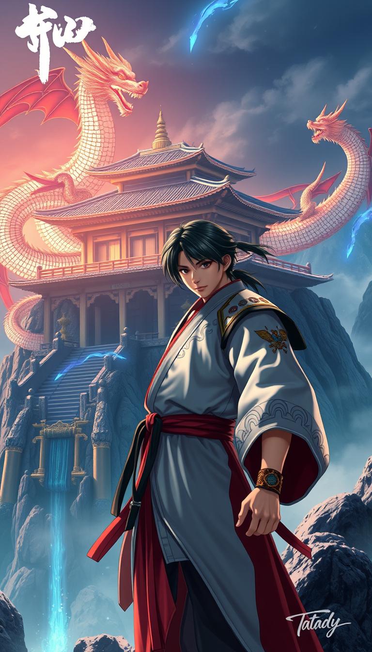 Main art studio: masterpiece, best quality, ultra detailed, Yuri Sakazaki from The King of Fighters, ceremonial martial artist attire inspired by traditional Asian aes