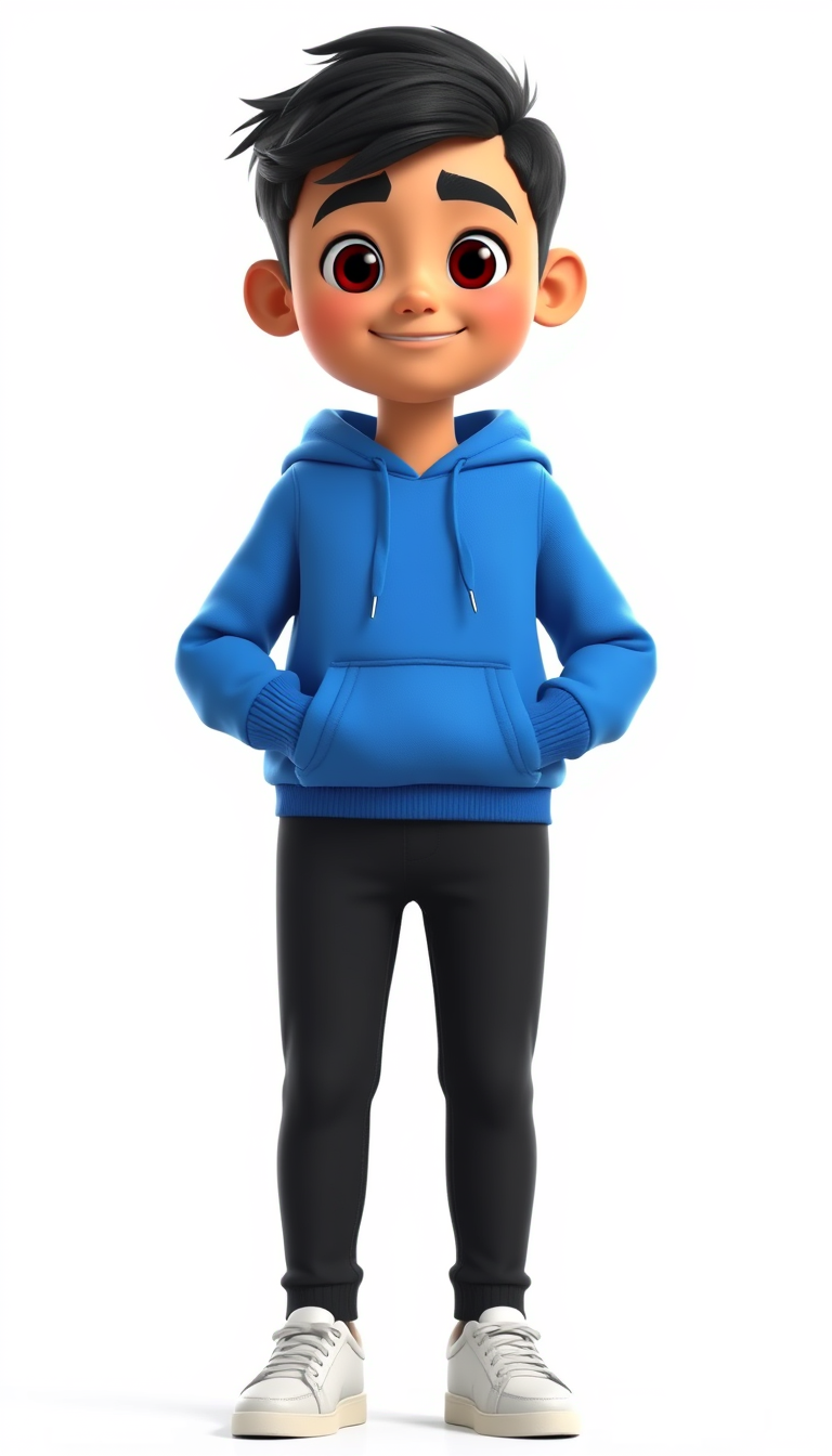 Characters idea: an original character defined by silhouette, role, outfit, palette, and expression, deliberate composition, Cute 12-year-old Pakistani boy, main hero,