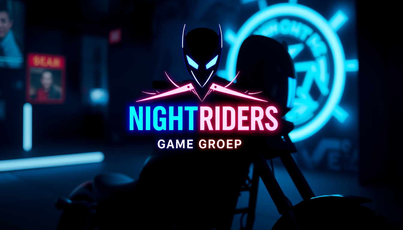 AI Art prompt example created from the prompt: maak een stoere moderne profiefoto voor een nederlanse gaming groep community genaamd NightRiders game groep ontwerk in een donkere mysterie