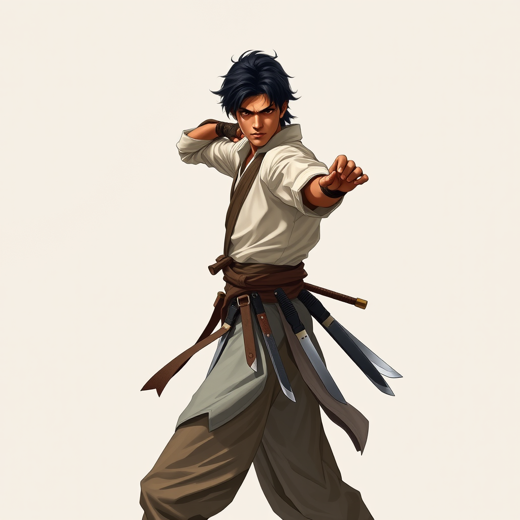 AI Art prompt example created from the prompt: Full-body outline of a young South Asian-inspired human prince, slender and graceful rather than muscular, with the poised, restless bearing