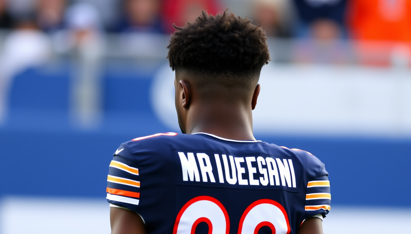 Main art studio: Create a image of Kayla William with his head of his own butt saying the Chicago bears hasn't been eliminated