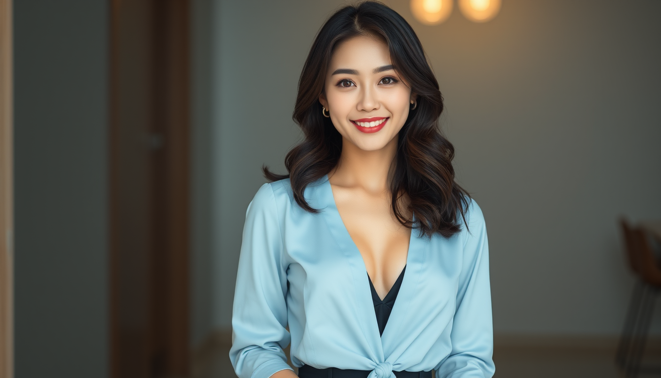 Characters idea: an original character defined by silhouette, role, outfit, palette, and expression, deliberate composition, Adult Korean woman in her mid-20s, long da
