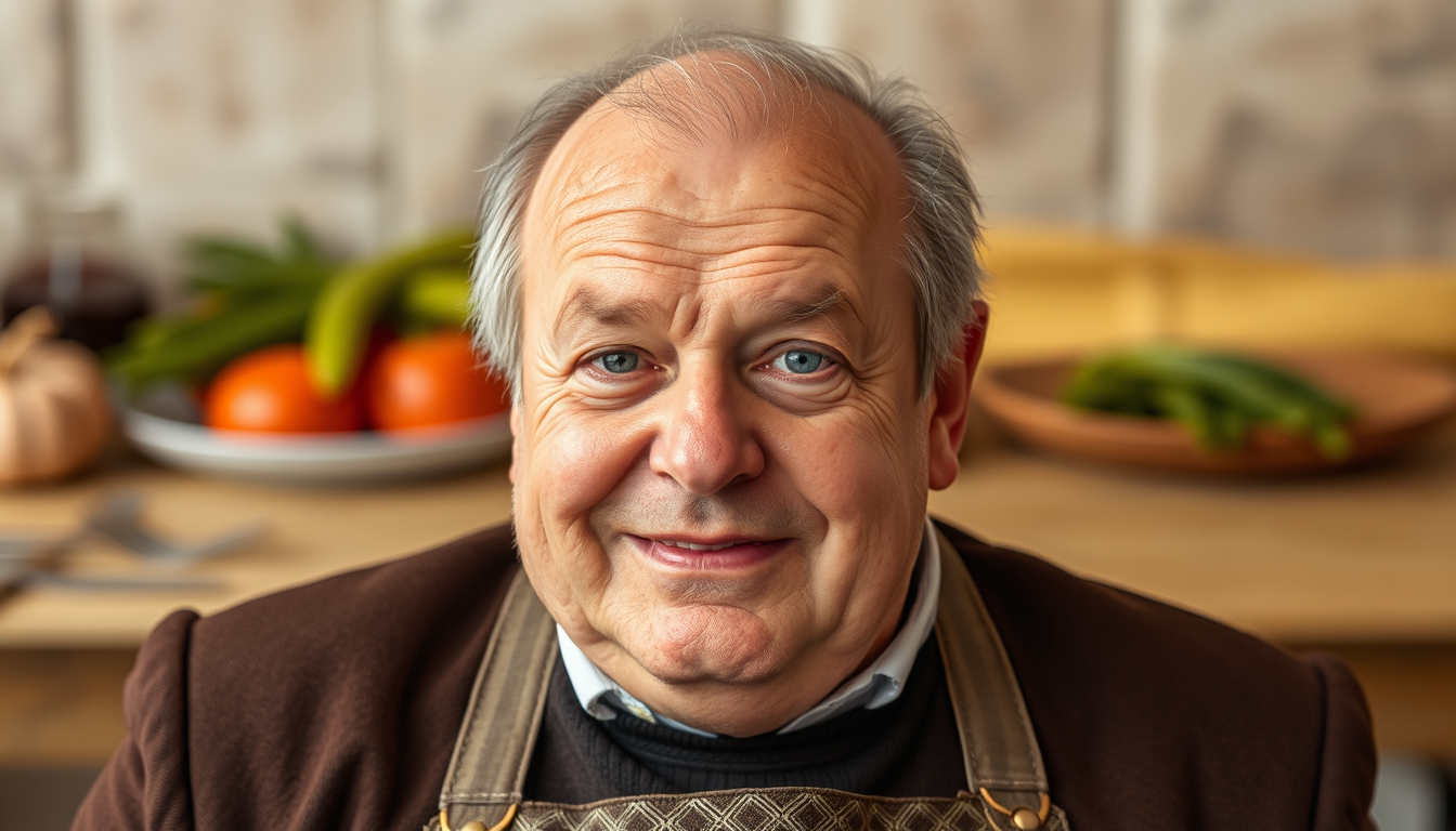 Main art studio: friedrich merz mit rind roulade auf dem kopf
