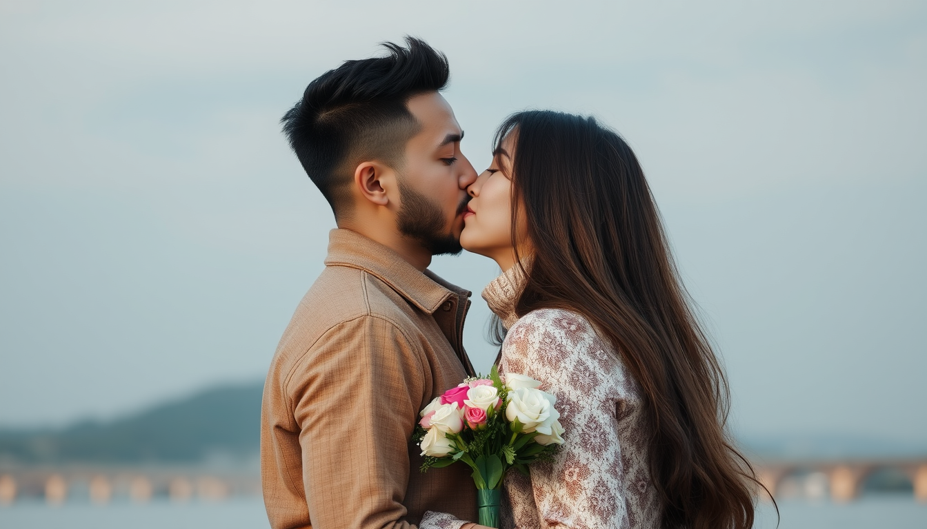 Main art studio: Add Image real couple Kiss