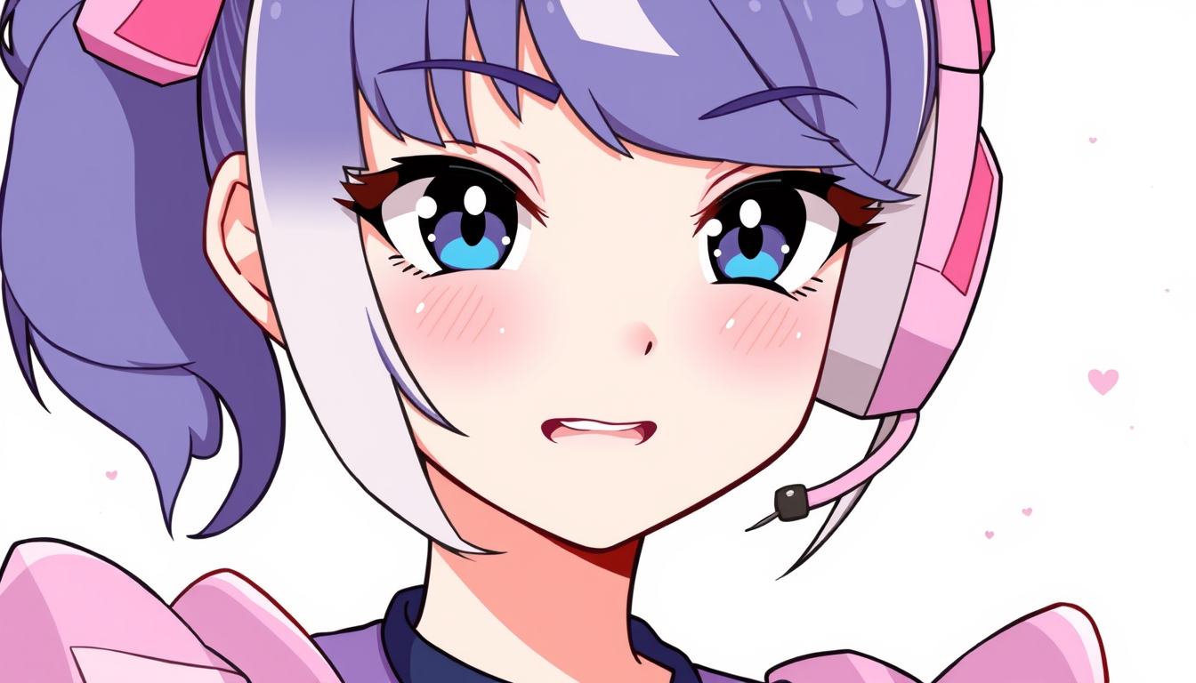 VTuber idea: vtuber avatar character, anime style, expressive face, streaming-ready design, femboy , clean vtuber model illustration