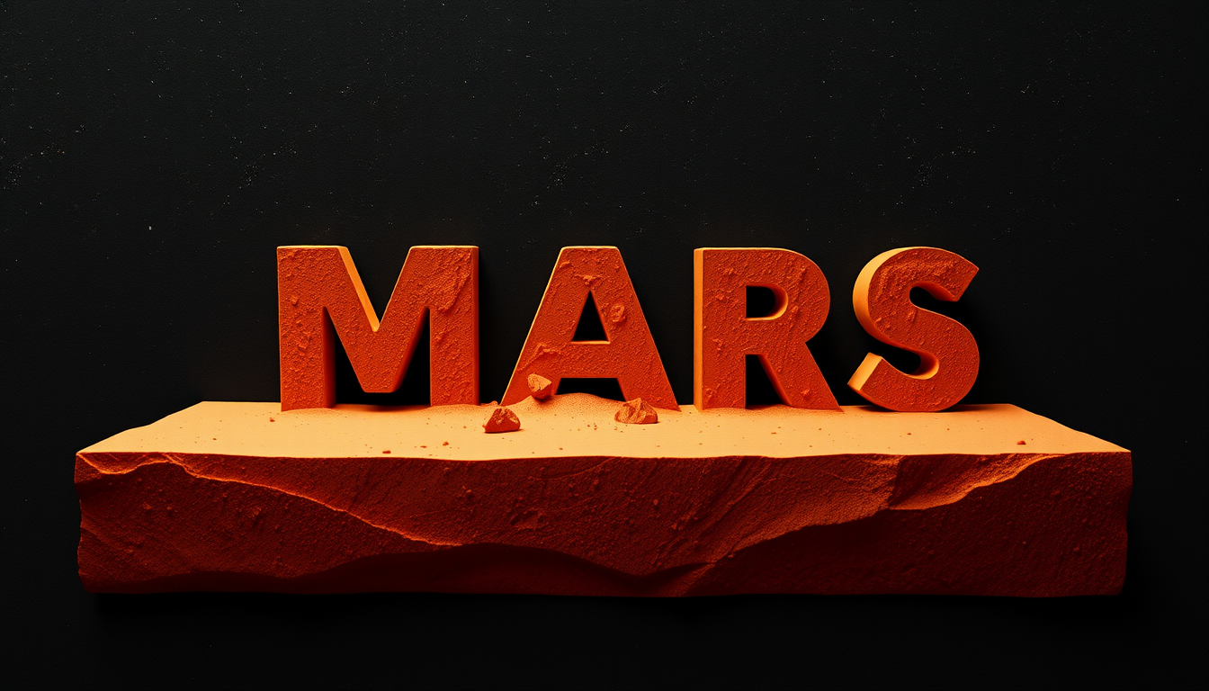 Main art studio: make mars surface and make so it says up in the middle SPACE TEST