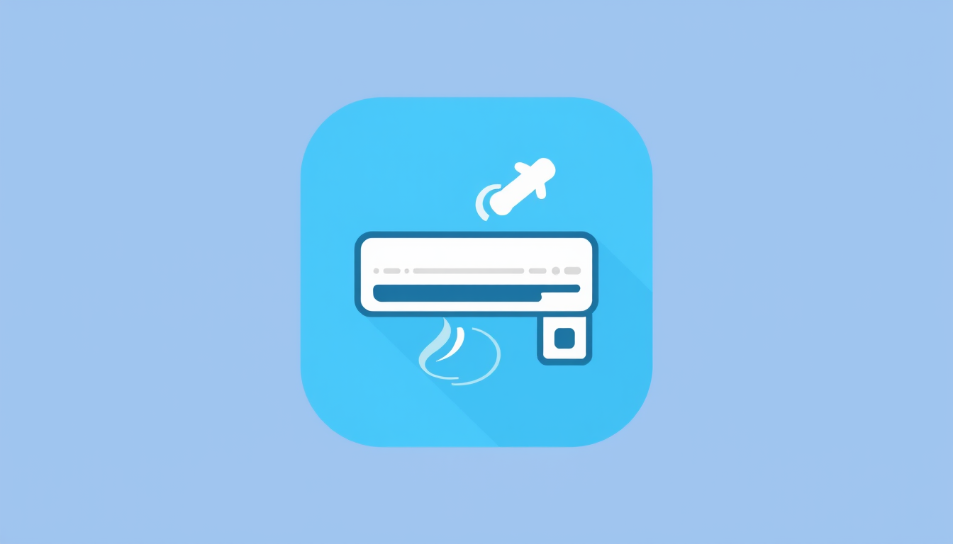 Icon idea created from the prompt: app icon, clean minimal symbol, bold simple shape, flat design, humidifying by air condition , crisp icon on solid background