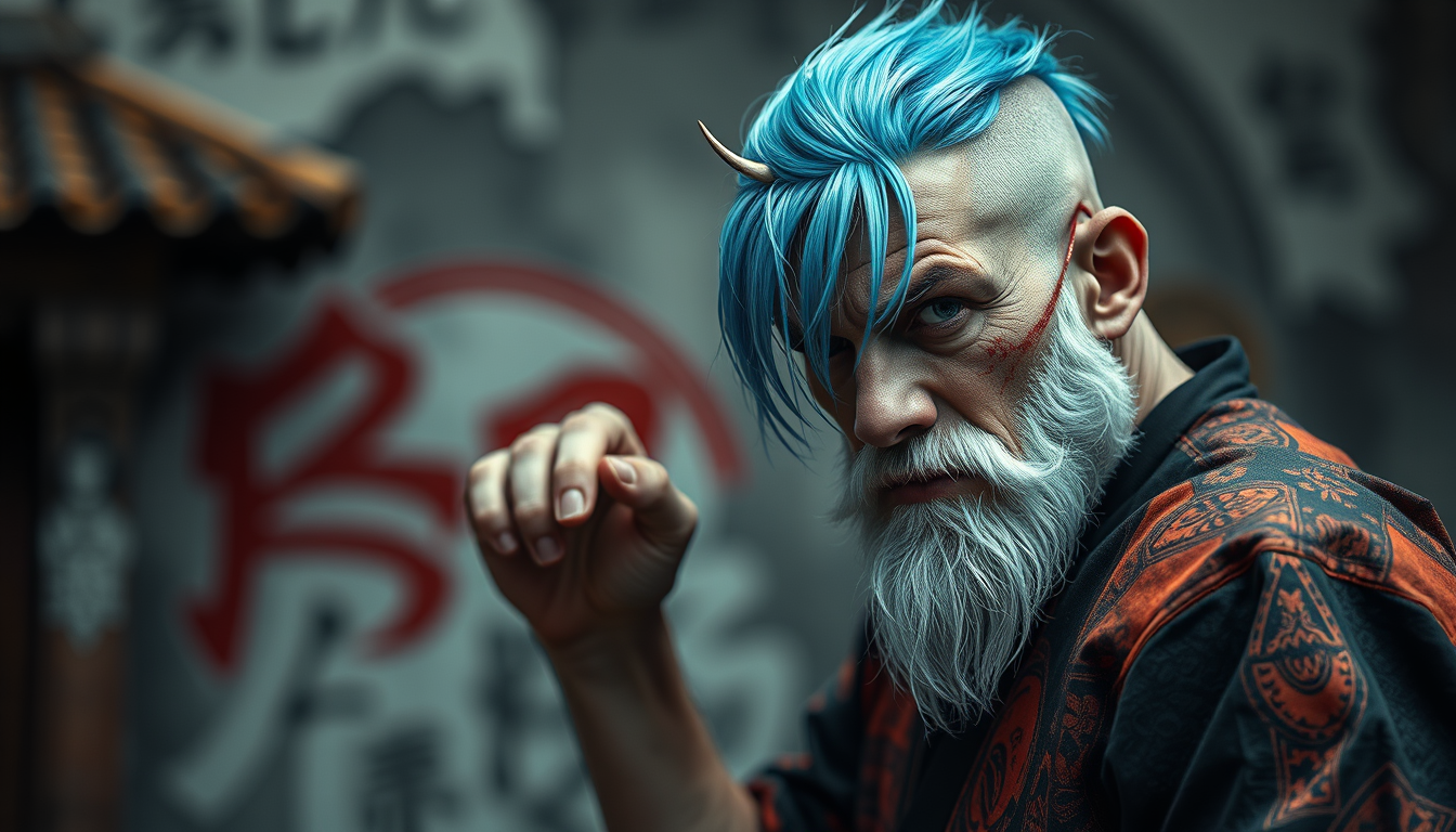 Main art studio: Onisho blutig japan styl brutal blutig gang neocolor styl mänlich düster sdchwertkampf