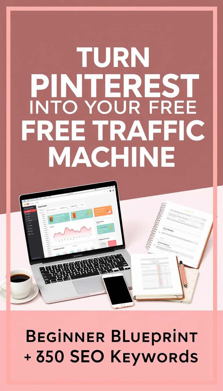 Pinterest Pin idea: pinterest pin graphic, tall vertical composition, bold eye-catching layout, space for text, Create a viral Pinterest pin design for a digital marketin