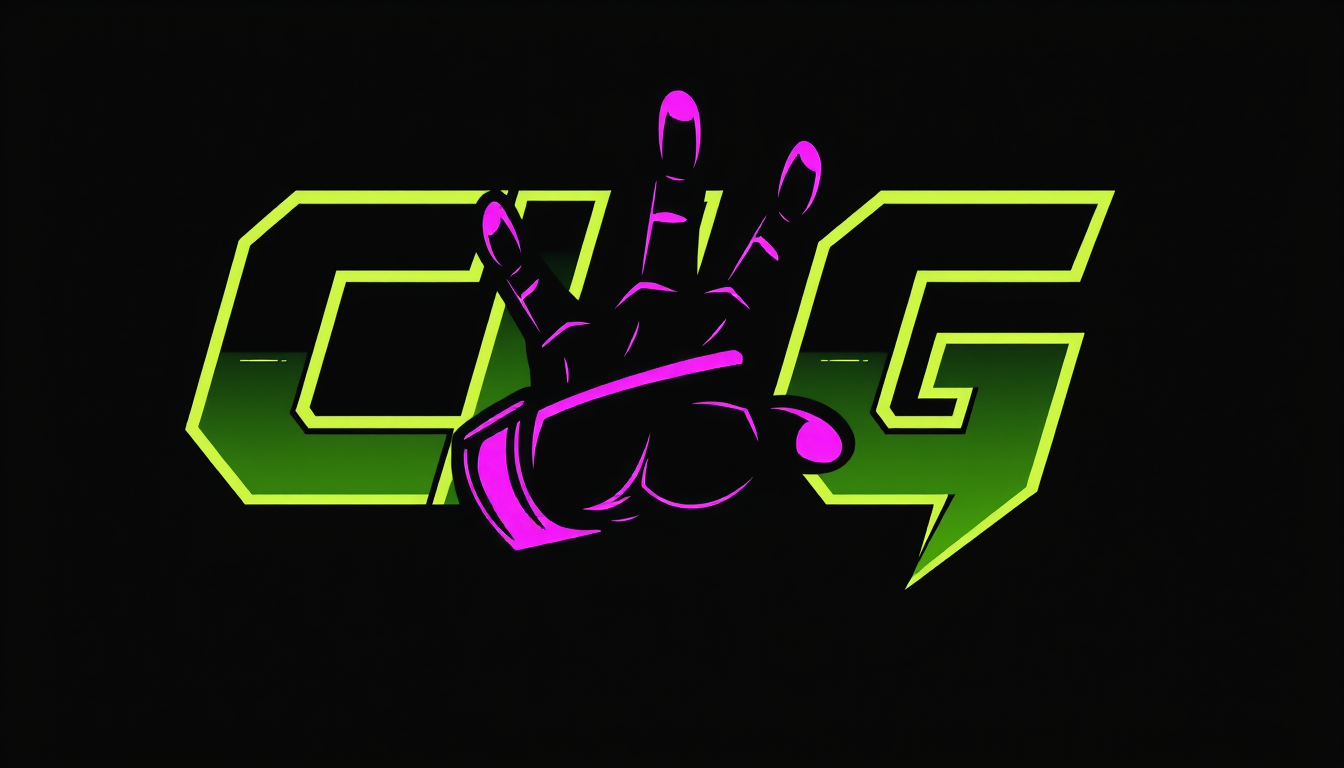 Main art studio: 🟣 Dunkelviolett + Neonpink Für einen aggressiveren E-Sport-Look: Schwarz als Basis + eine knallige Akzentfarbe. 🖐️ „Crazy Hand“-Element Da der Name 