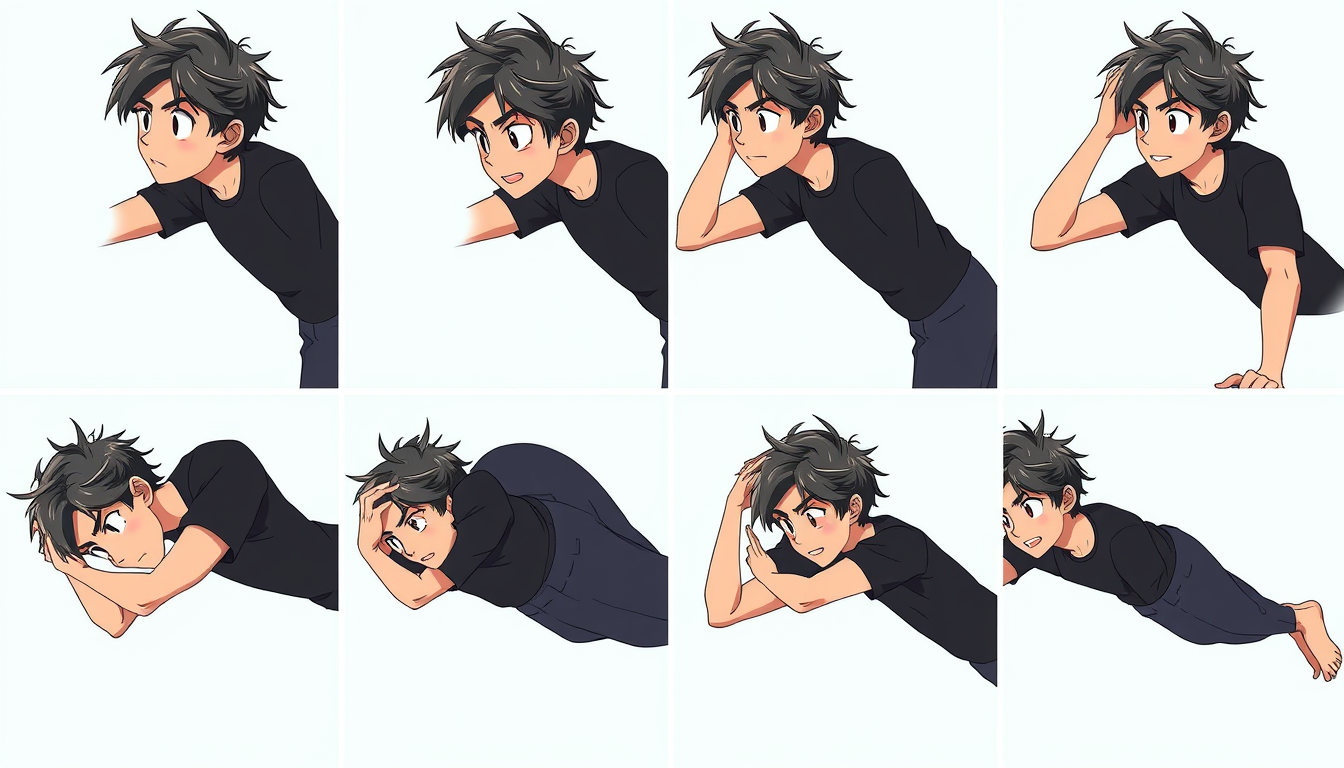 Sprite Sheet idea created from the prompt: a grid of animation frames sharing one character, scale, palette, and camera angle, deliberate composition, Use my reference character exact