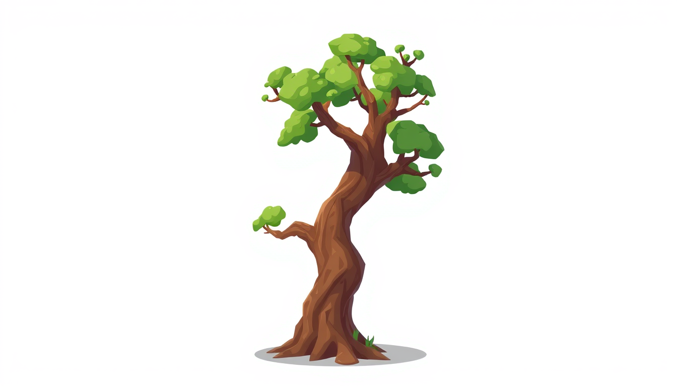 Game Asset idea created from the prompt: 2D game asset, clean isolated object, consistent art style, Un tronco de árbol individual, estilo 2D para videojuego, completamente visible,