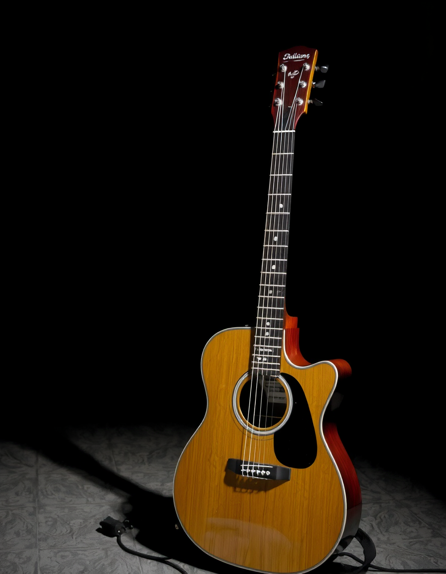 Main art studio: Une guitare dans le sombre à la verticale