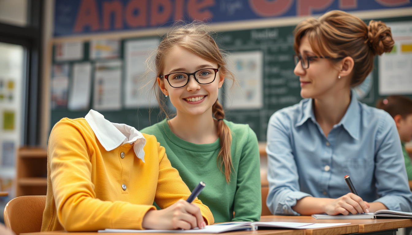 Main art studio: Ein Mäddchen ist in der Schule und wird von ihrer Lehrerin angeschrien
