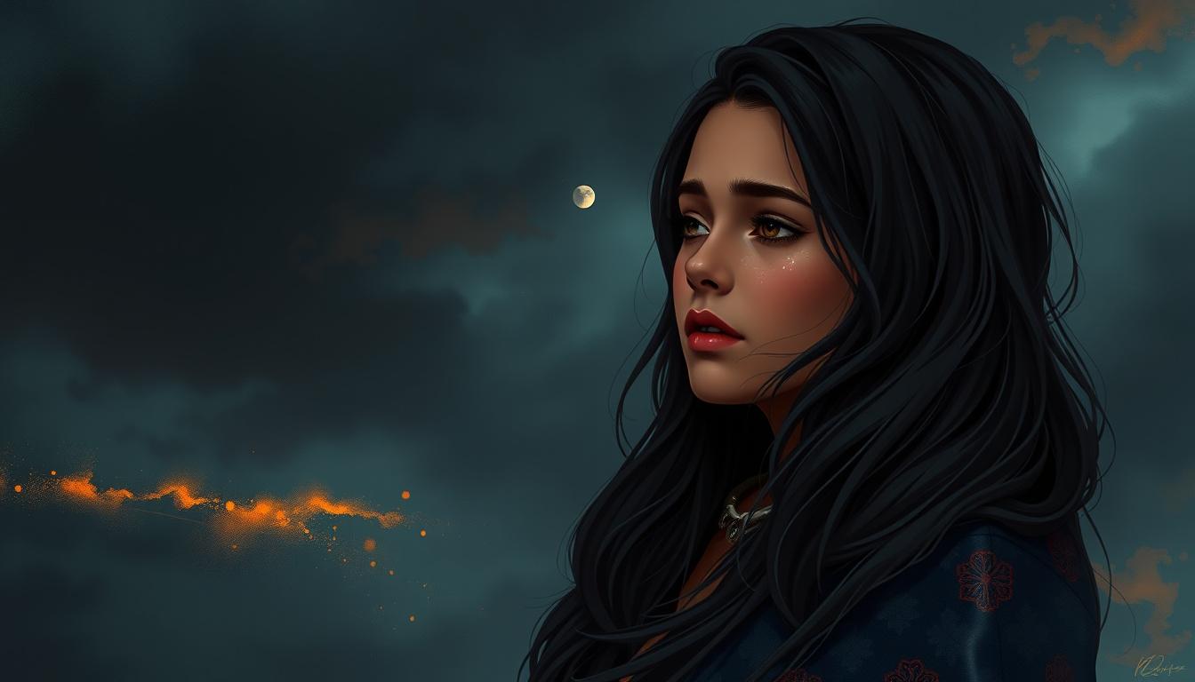 Wallpaper idea created from the prompt: wallpaper artwork, wide atmospheric scene or bold pattern, high detail, Olivia rodrigo you seem pretty sad for a girl so in love , desktop o