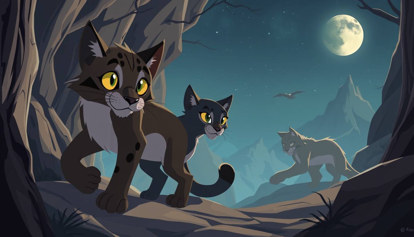 Concept Art idea: exploratory concept art, clear design goal and readable silhouette, coherent era and material language, Warrior cats by Erin Hunter character design.
