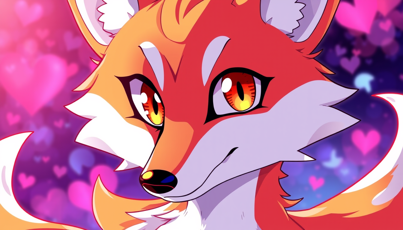 Anime idea: anime style, vibrant colors, expressive eyes, original fox character, bold colours, confident expression, character design , detailed anime illustrati