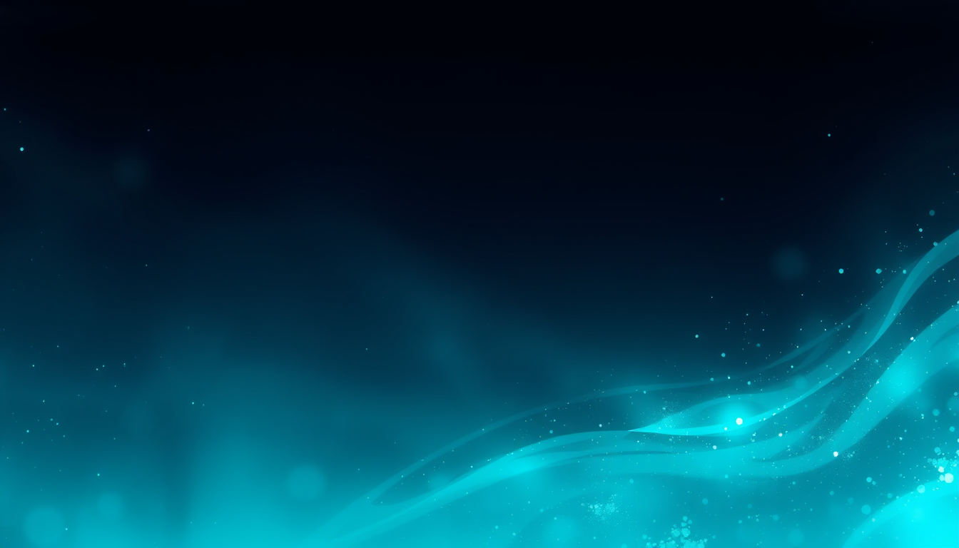 AI Art prompt example created from the prompt: A dark fantasy anime banner background, deep indigo and dark navy gradient, glowing teal and pale mint green accents, ethereal underwater at