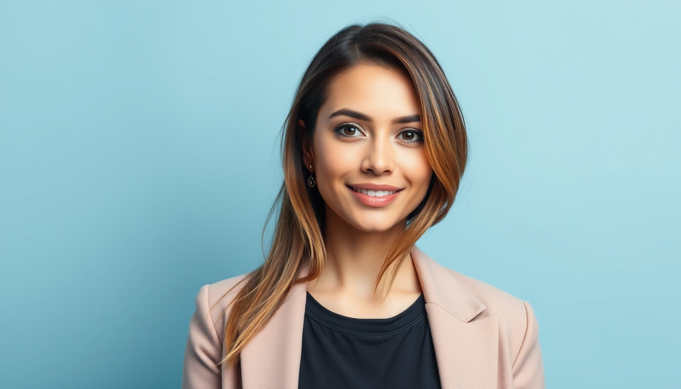 Profile Picture idea: social profile picture, head-and-shoulders, clean background, professional or stylized look, chica española de 28 años , PFP-ready composition, square
