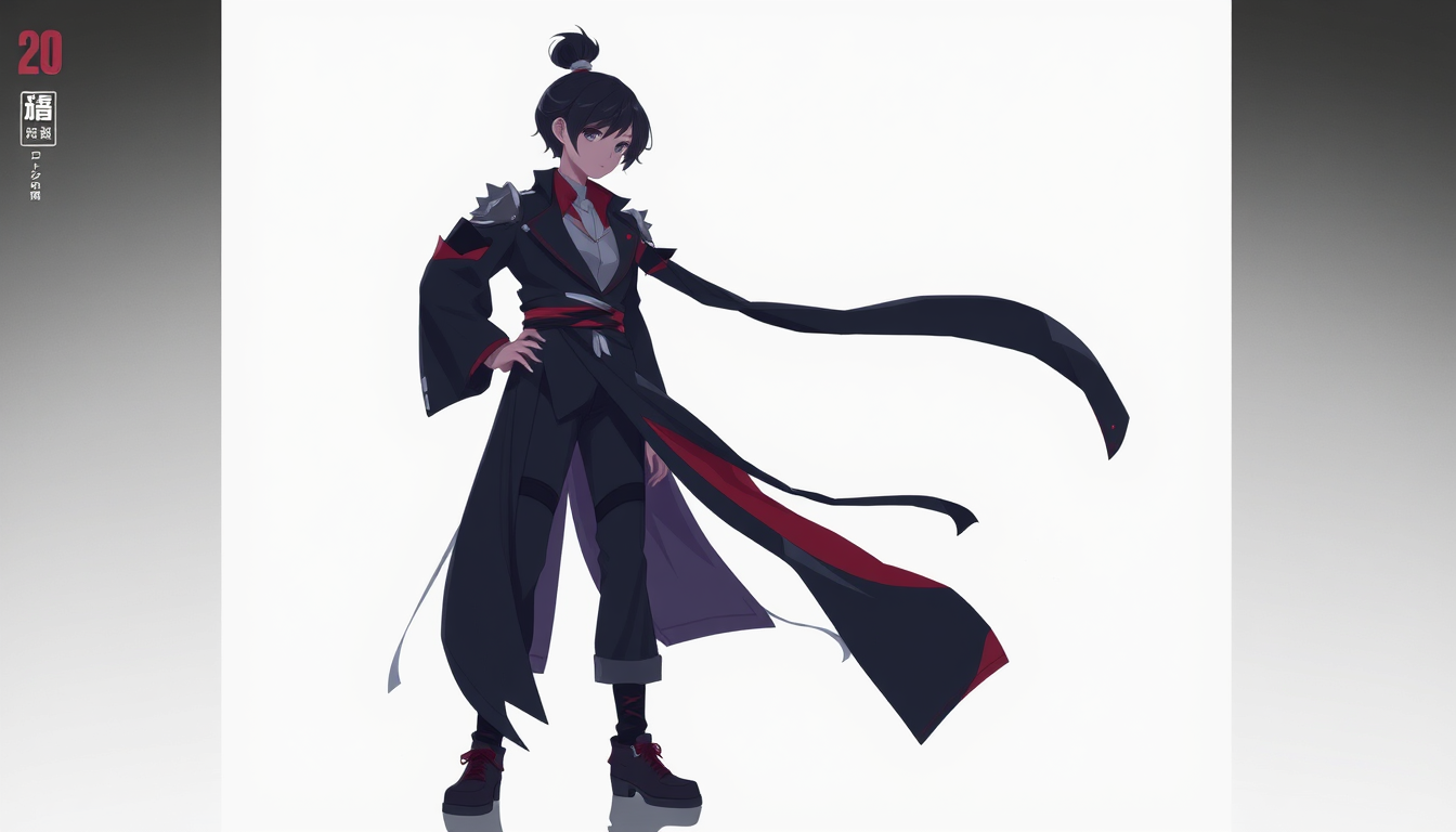 Characters idea: an original character defined by silhouette, role, outfit, palette, and expression, deliberate composition, 20살인 한여자가 의자에 앉아있어 , polished image, coher