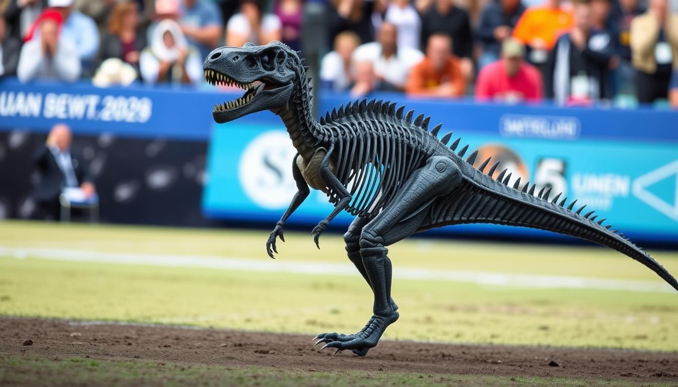Main art studio: Make messi like it is like a human with dinosaur shape. It still retains same skin teeth and all but in dinosaur shape. Dude a human with dinosaur sha