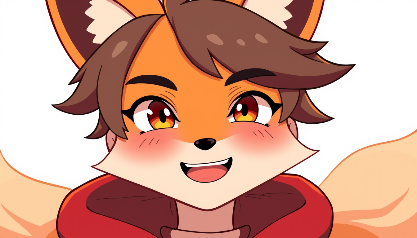 VTuber idea: vtuber avatar character, anime style, expressive face, streaming-ready design, a fox boy , clean vtuber model illustration