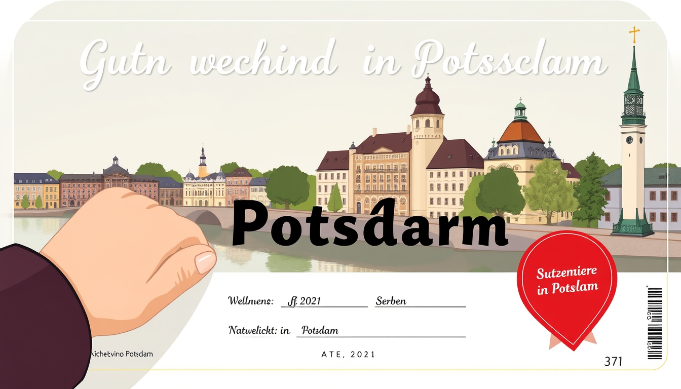 Main art studio: ich möchte einen Gutschein erstellen mit dem Text:"Gutschein für ein Wochenende in Potsdam". darauf soll ein händchenhaltendes Paar sein, ein paar Seh