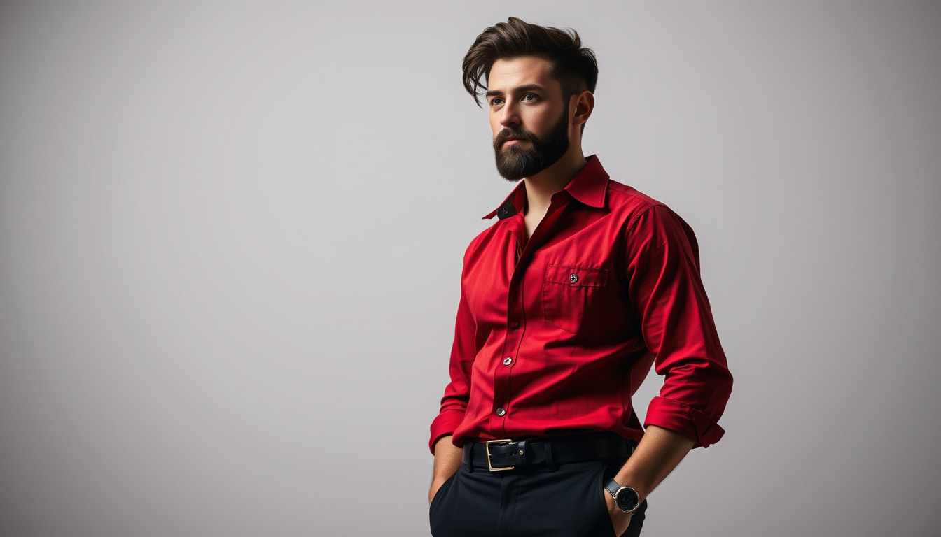 Characters idea: an original character defined by silhouette, role, outfit, palette, and expression, deliberate composition, a man with little beard. Cartton type. wit