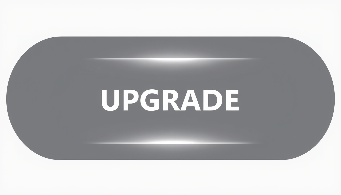 Main art studio: "A clean simple Roblox game UI button. The ONLY text on the button must be exactly: UPGRADE. Large clear white uppercase letters. Rounded rectangle bu