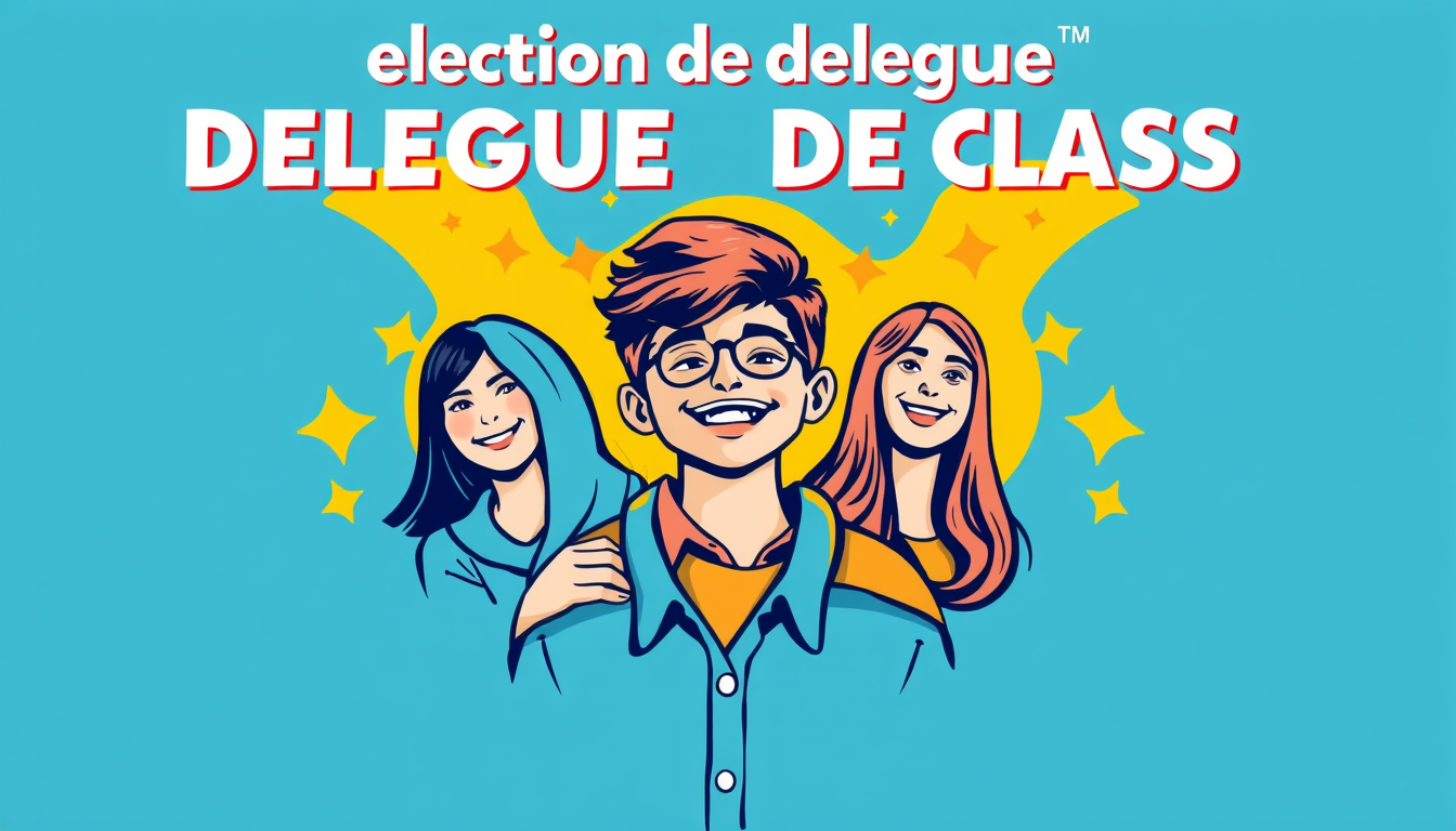 Posters idea: poster composition, vertical 2:3 format, headline-ready negative space, bold focal subject, Affiche pour une élection de délégué de classe, style mode