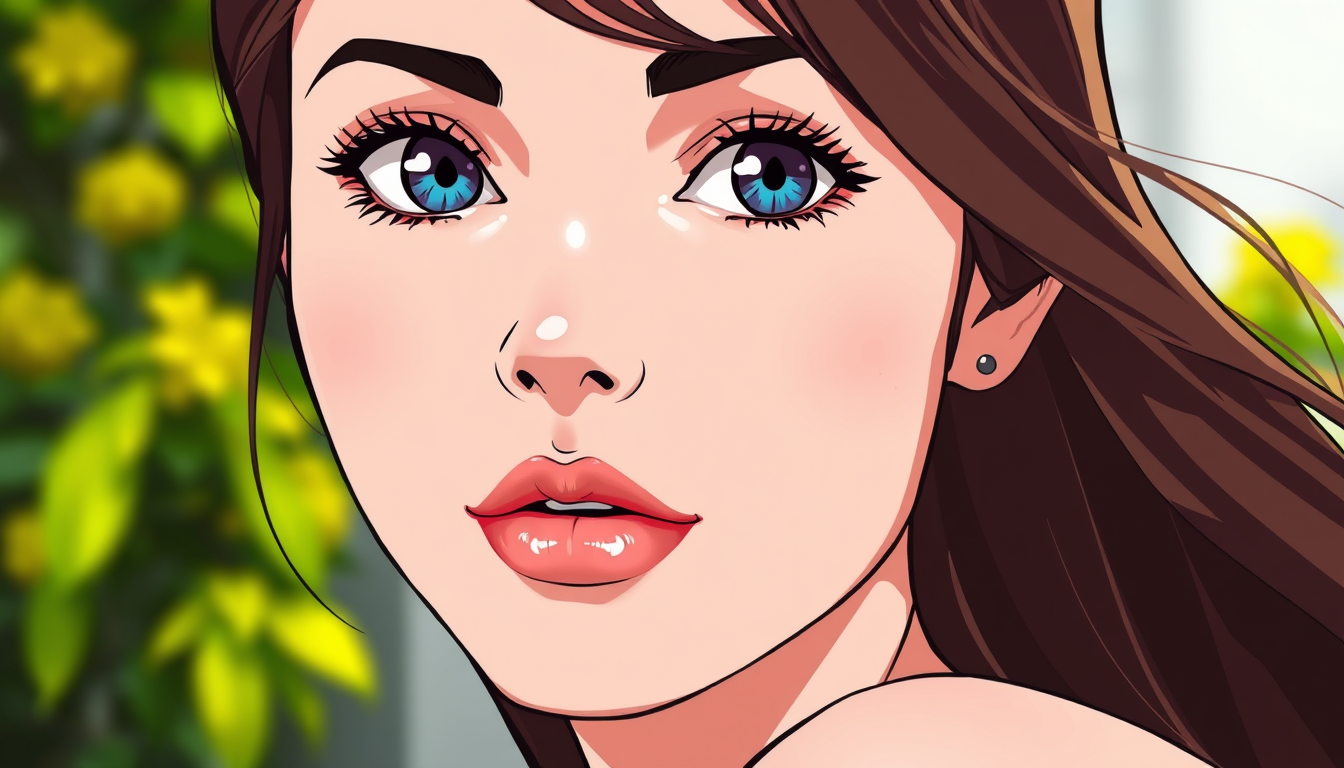 Photo To Anime idea: anime style portrait from the photo, cel shading, vibrant anime colors, expressive eyes, Dibuja Ellen Joe desnuda , clean anime lineart, faithful like