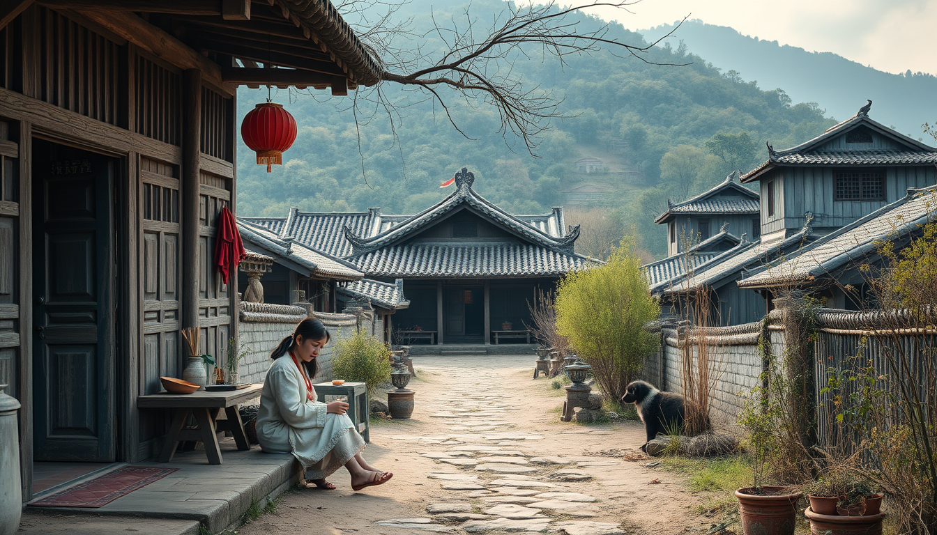 Main art studio: An ancient chinese village with a nobel family where a baby girl is born